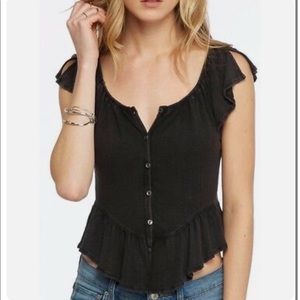 Free People Mint Julep Off Shoulder Top